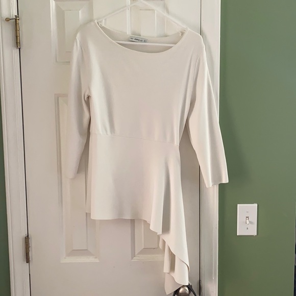 Zara Asymmetrical Peplum Top - Picture 1 of 5